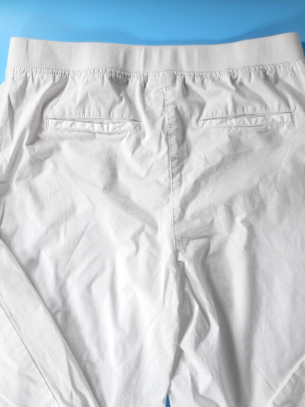 Chicos 1.5 M 10 White Alabaster Cotton Stretch Pant Poplin Cropped Roll-Tab - Picture 11 of 11